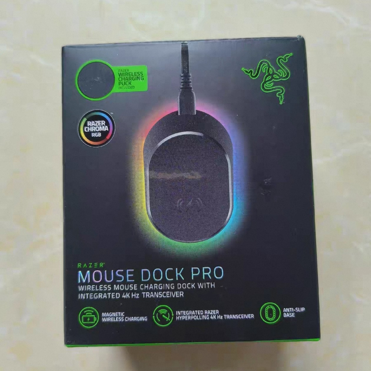 Razer雷蛇鼠标充电底座专业版巴塞V3/眼镜蛇RGB无线充电模块8KHZ