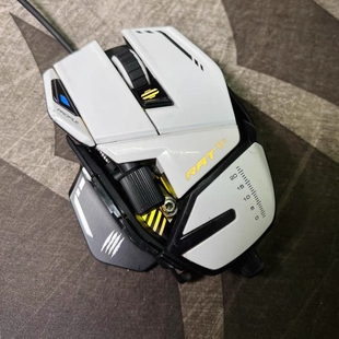 madcatz美加狮rat8 机械游戏电竞有线鼠标白色赛钛客重感滑鼠