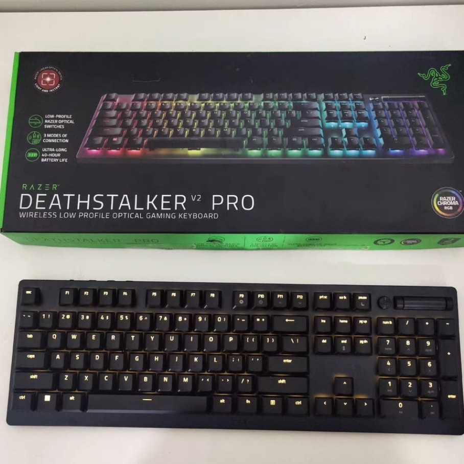 Razer雷蛇噬魂金蝎V2无线版光学机械矮轴电竞游戏键盘USB蓝牙三模