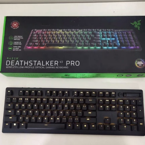 Razer雷蛇噬魂金蝎V2无线版光学机械矮轴电竞游戏键盘USB蓝牙三模