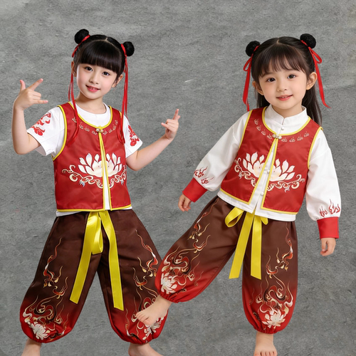 六一儿童哪吒cos服中国风套装2025新款男女童国潮哪吒儿童表演服