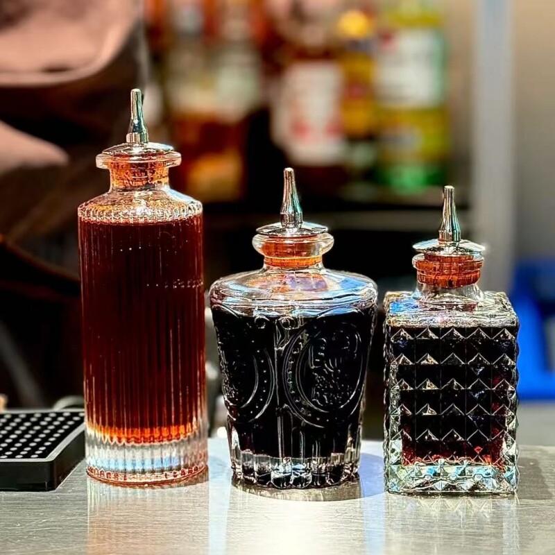 苦精瓶酒吧调酒师工具玻璃密封瓶鸡尾酒滴瓶浓缩苦艾酒小瓶药酒瓶