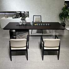 新中式北美黑胡桃木茶桌椅组合现代简约轻奢实木茶室泡茶桌