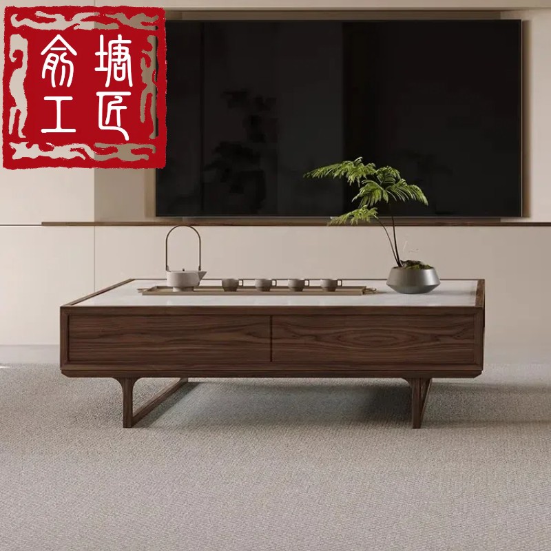 小户型实木家用客厅泡茶台新中式