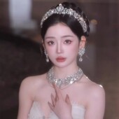 梵星FanXing 日韩水钻精致项链耳饰首饰新娘婚纱礼服旅拍颈链配饰