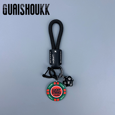 高品质真皮手绳好运陶瓷钥匙扣