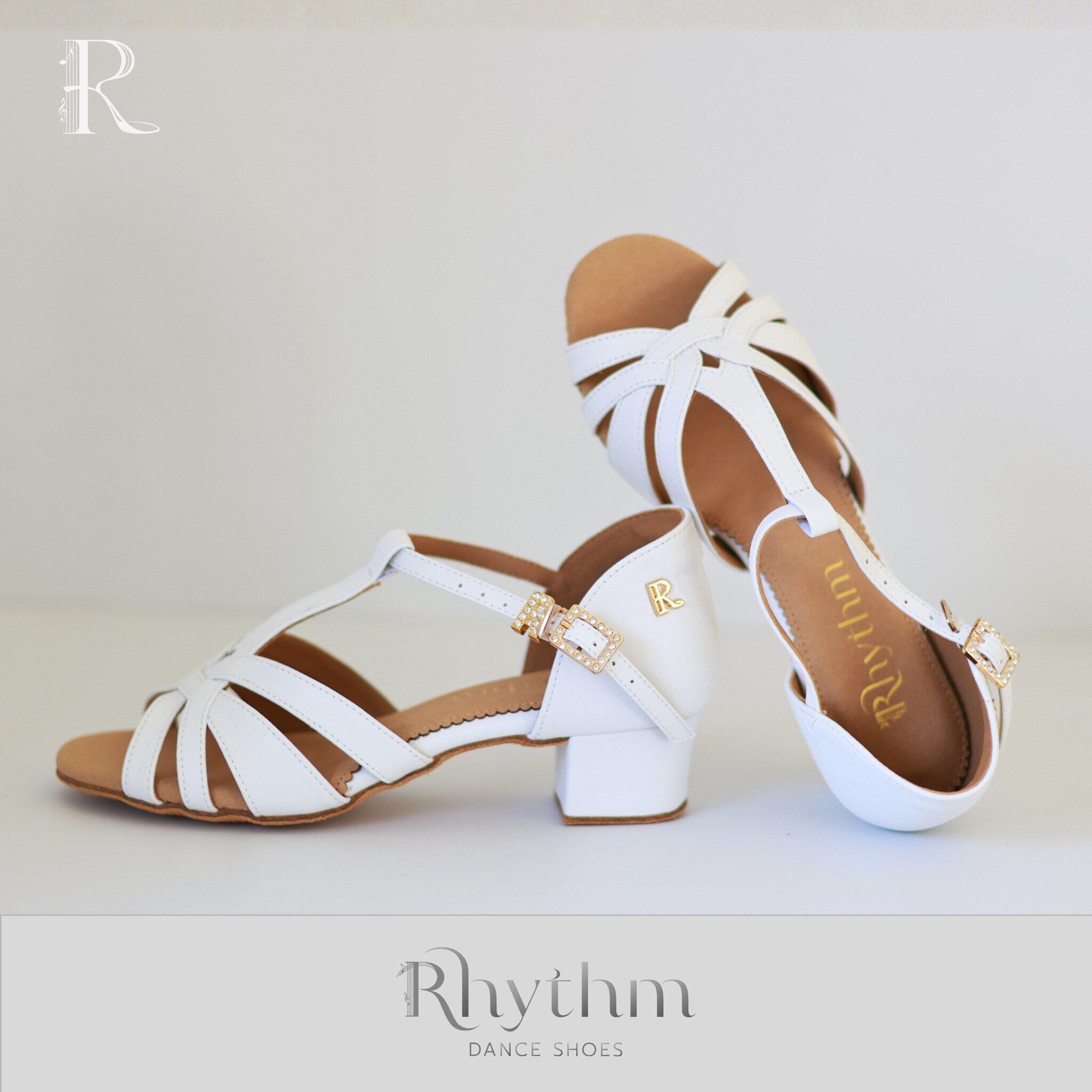 Rhythm舞鞋-国际T带-儿童拉丁舞鞋女孩软底中低跟练功比赛考级