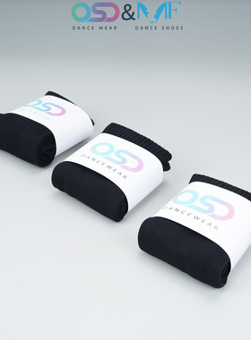 OSD&MF舞蹈袜男女通用黑色中筒纯棉防滑专业运动纯棉袜