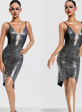 FZS舞服青少年院校系列SF03/QF04成人女吊带蛇皮纹拉丁舞练功服