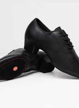 Jacks国标少儿男生拉丁舞平跟真皮舞鞋牛仔男鞋小孩舞蹈鞋男式