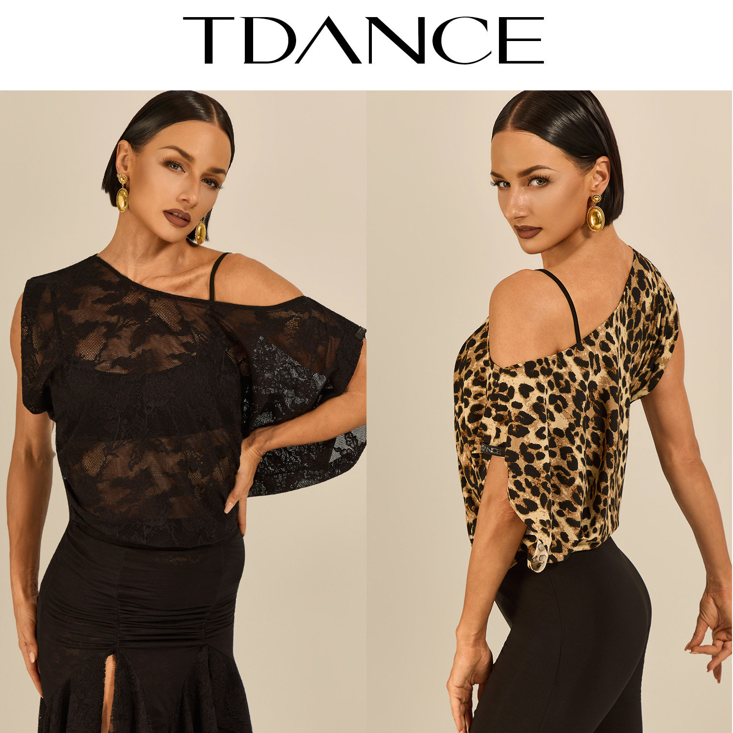 TDANCE拉丁练功服【宽松短袖】短款上衣教师日常成人罩衫女GL-299