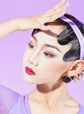 DANCE 拉丁舞舞头饰舞蹈配件头花发带 粉色紫色