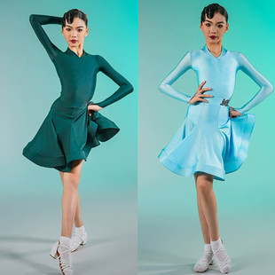 MR舞服FZS旗下小v领少儿拉丁舞服比赛服装舞蹈演出标准规定服