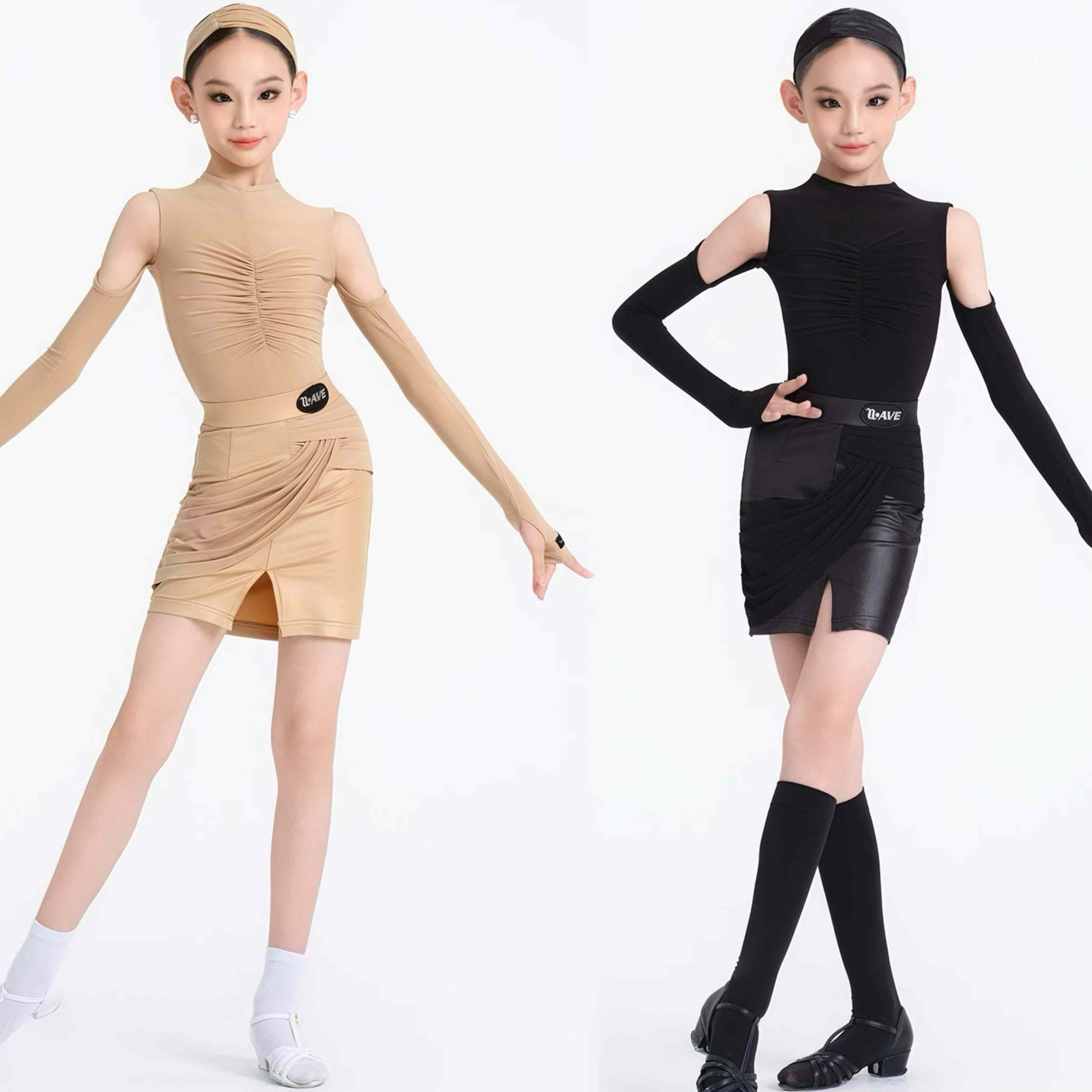 WAVE未午少儿拉丁舞服秋冬邦德女郎女童舞蹈服日常上衣练功服高级