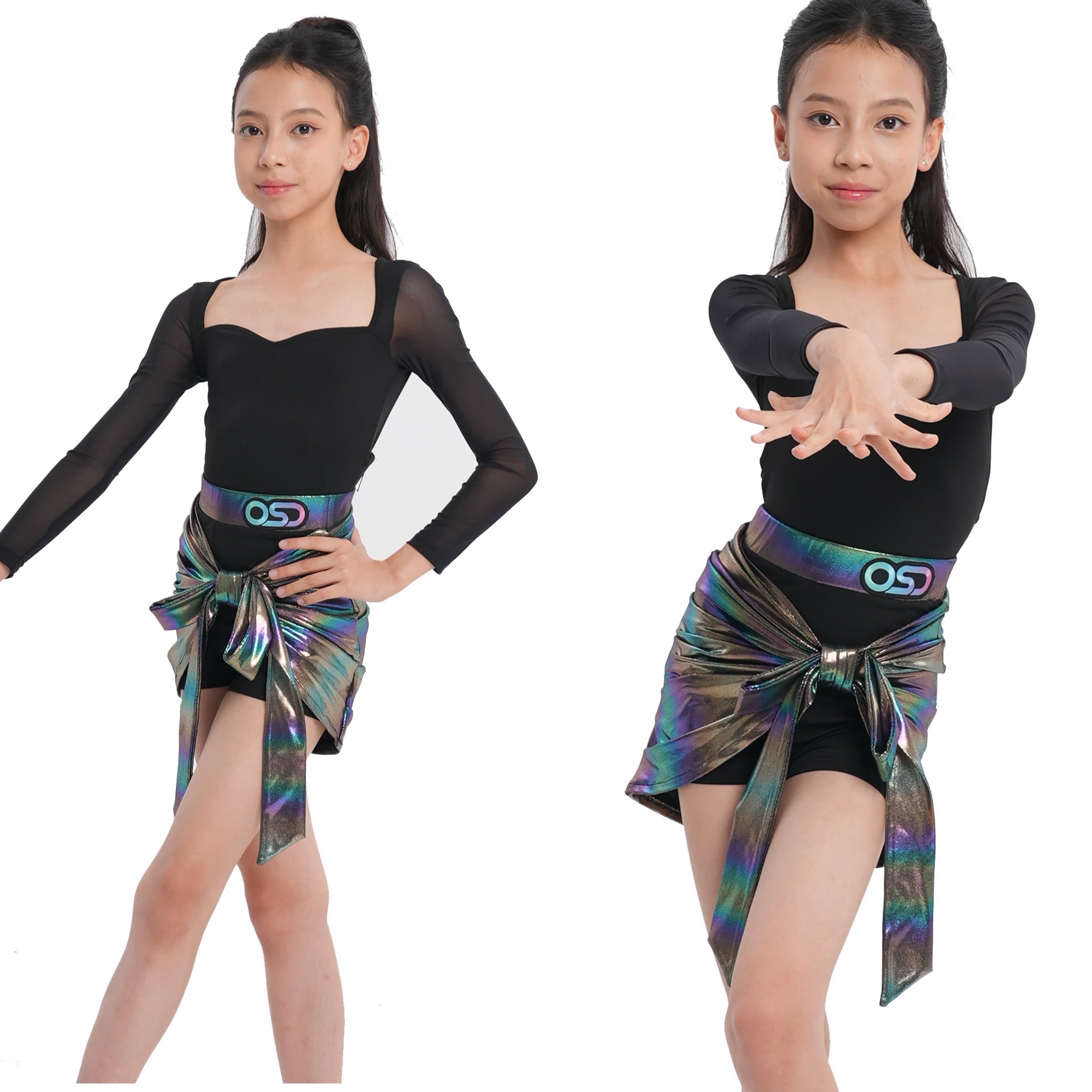 OSD舞服女童秋季分体式套装儿童练习舞蹈服装日常练功服拉丁舞服