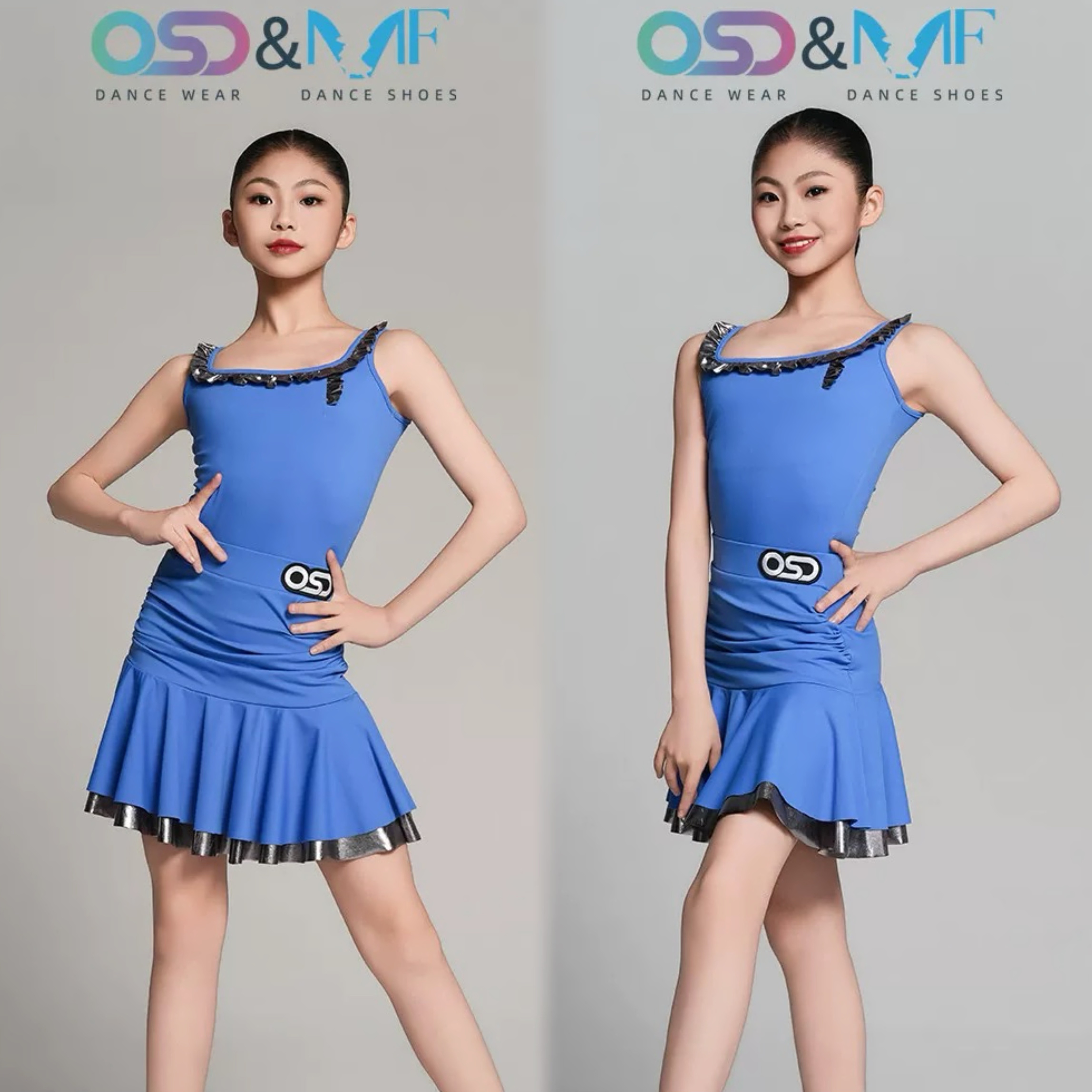 OSD舞服少儿拉丁舞服儿童春夏林意涵无袖练功服女童亮片款训练服