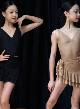 Level舞服少儿拉丁舞肌底吊带精英夏季套装轻肤超柔练习服高级