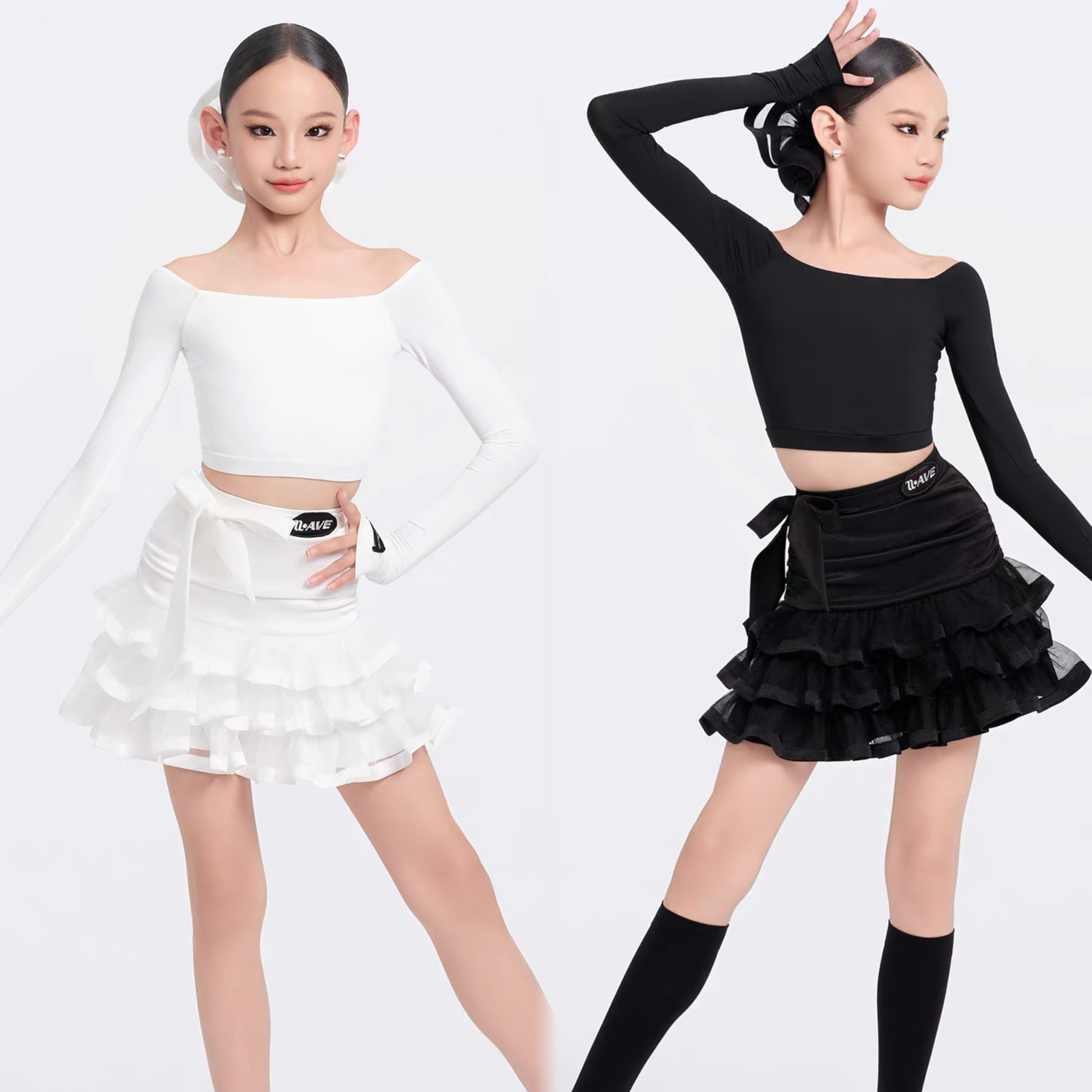 WAVE未午2026秋冬新款少儿拉丁舞服长袖多层网纱练功服感星河漫舞