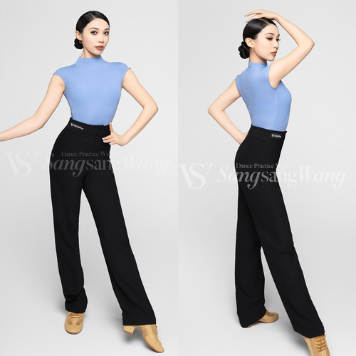 sswang舞服拉丁舞女士桑老师超显瘦高腰西裤教师裤女裤练习服跳舞