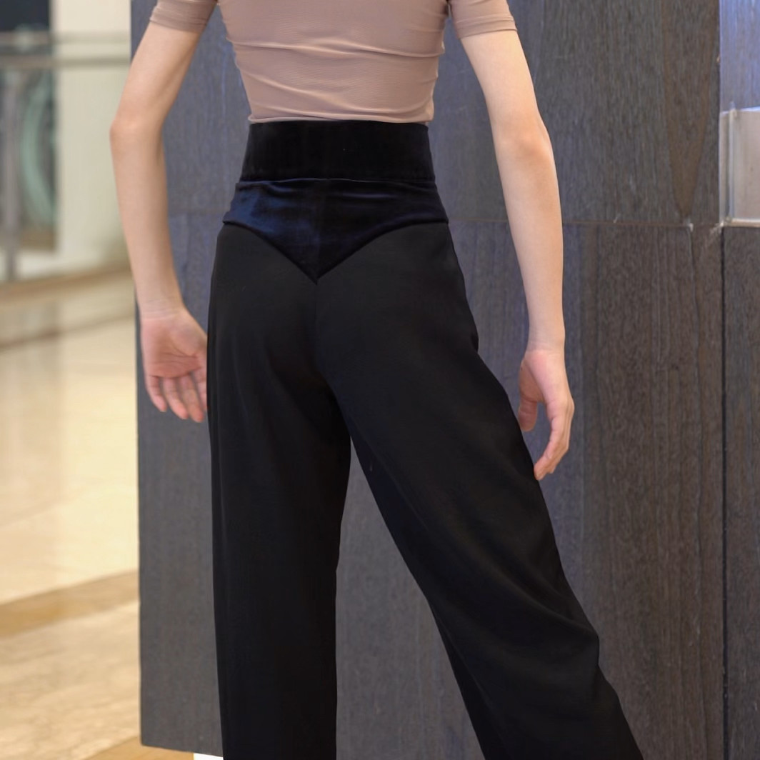 盛佳舞服拉丁舞男生后臀拼绒赛服裤子