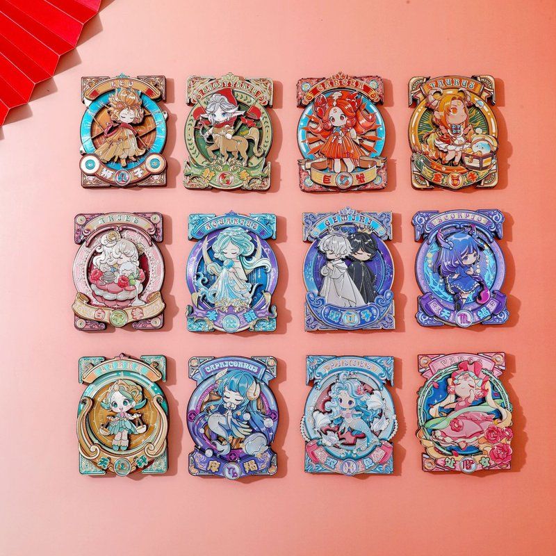 原创十二星座银箔冰箱贴城市旅游金属纪念品文创礼物软磁贴爆款