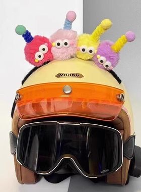 2个【包邮价】可爱摩托车摆件头盔小配件女生电动电瓶车