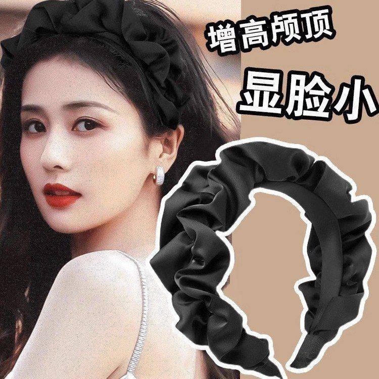 增高颅顶褶皱发箍女款秋冬发卡显脸小洗脸头箍2023年新款厂家批发