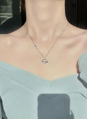 刁小姐家星河宇宙星球S925纯银项链女小众设计小清新星星锁骨链