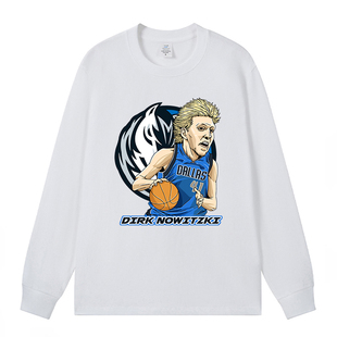 美式宽松41号诺维斯基篮球衣运动健身跑步投篮训练服长袖T恤直喷