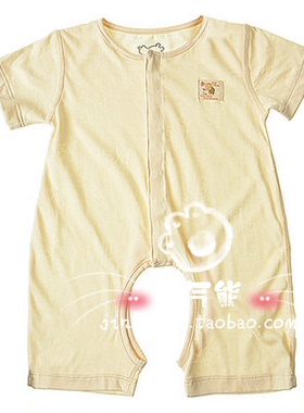 拉比正品专卖LPBAA15402小熊提花开裆连体短袖衣 超薄哈衣 新款