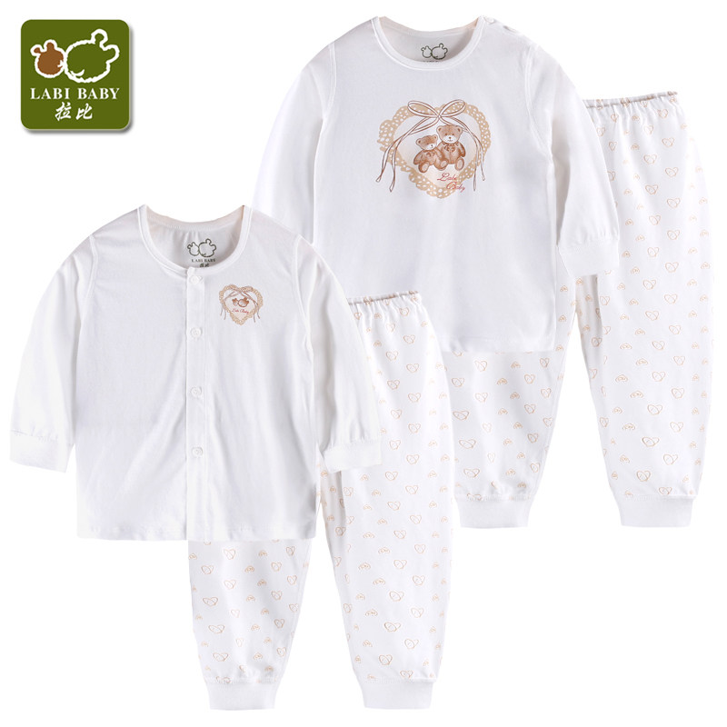 拉比正品  甜蜜桃心肩开/全开套装 春夏贴身薄内衣春夏纯棉打底柔