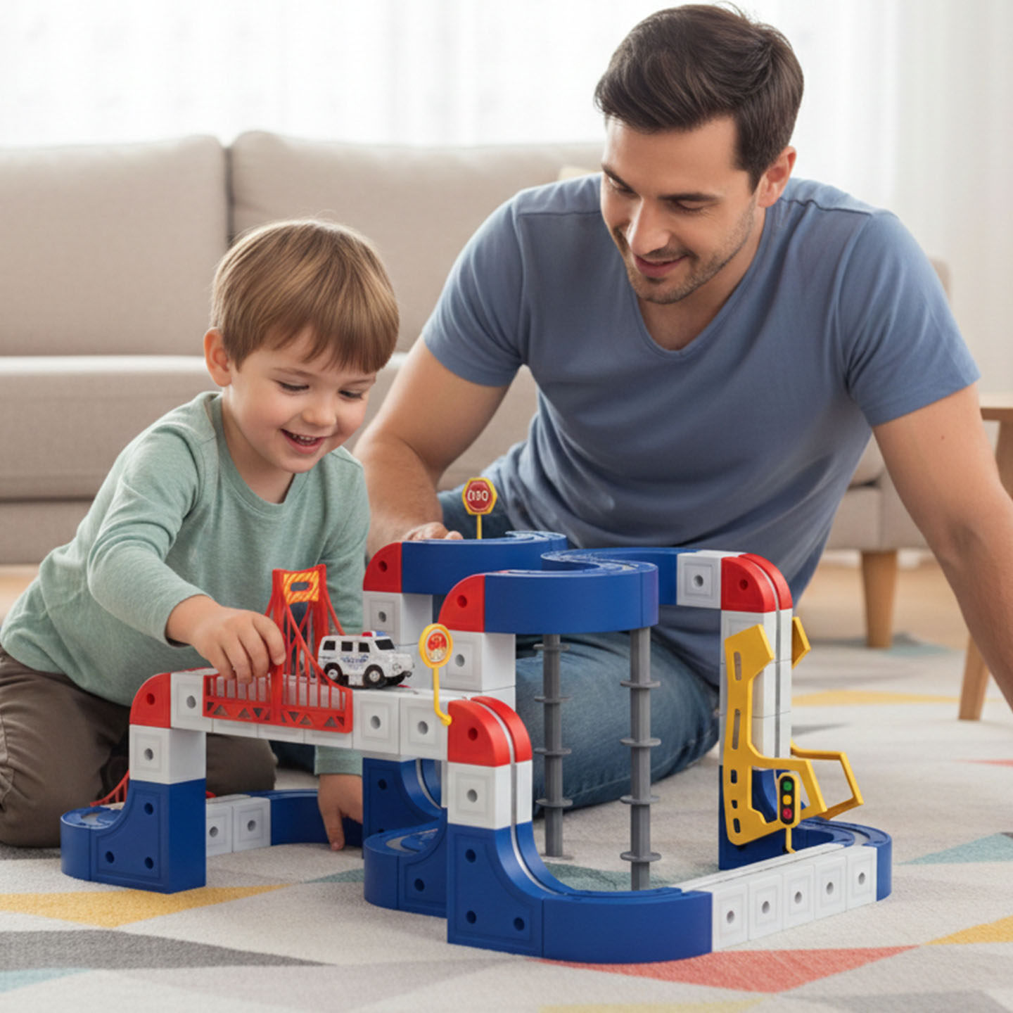 新款百变磁力警察车轨道儿童益智高铁小火车玩具DIY积木礼物磁吸,玩具/童车/益智/积木/模型,电动/遥控轨道,淘宝优惠券,粉丝福利购,淘宝优惠卷