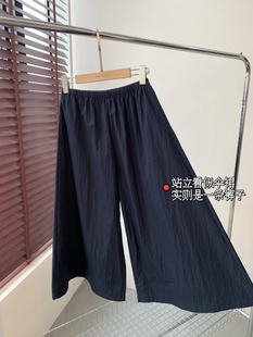 女夏通勤百搭 腿宽松阔腿休闲裤 神裤 松紧腰设计好穿遮肉直筒大裤