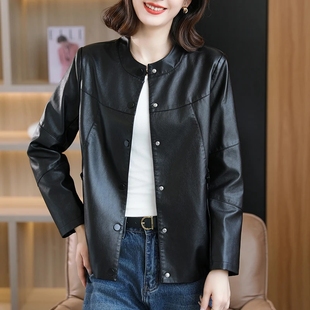 皮衣外套女新款 2025春秋季 海宁短款 显瘦百搭上衣 美丽女人专属