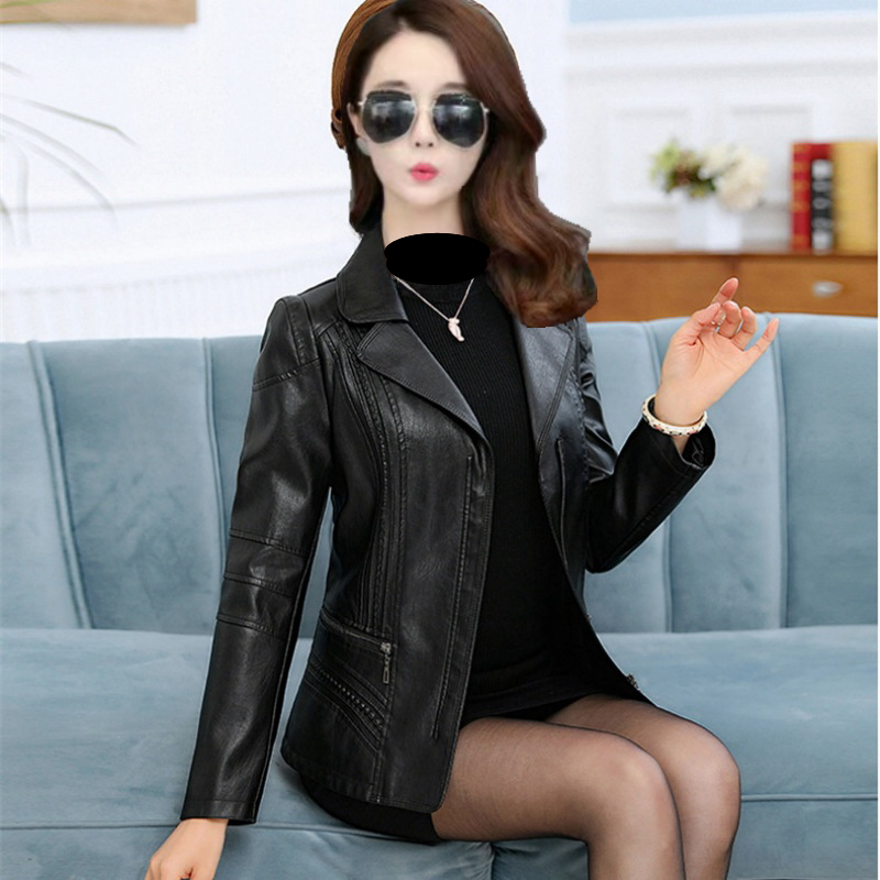 2025海宁春秋冬新款皮衣女短款中年妈妈装皮夹克修身显瘦大码外套