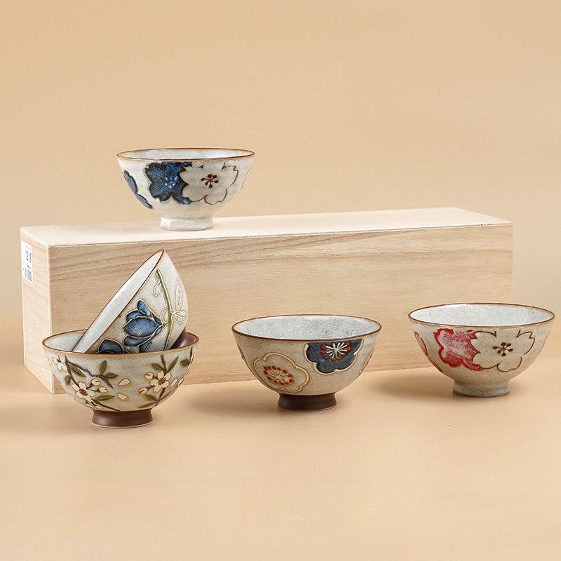 美浓烧日本进口釉下陶瓷餐具饭碗