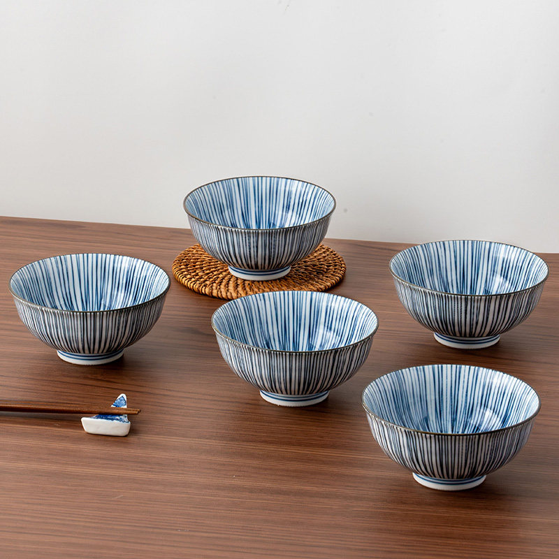 美浓烧进口釉下餐具陶瓷饭碗