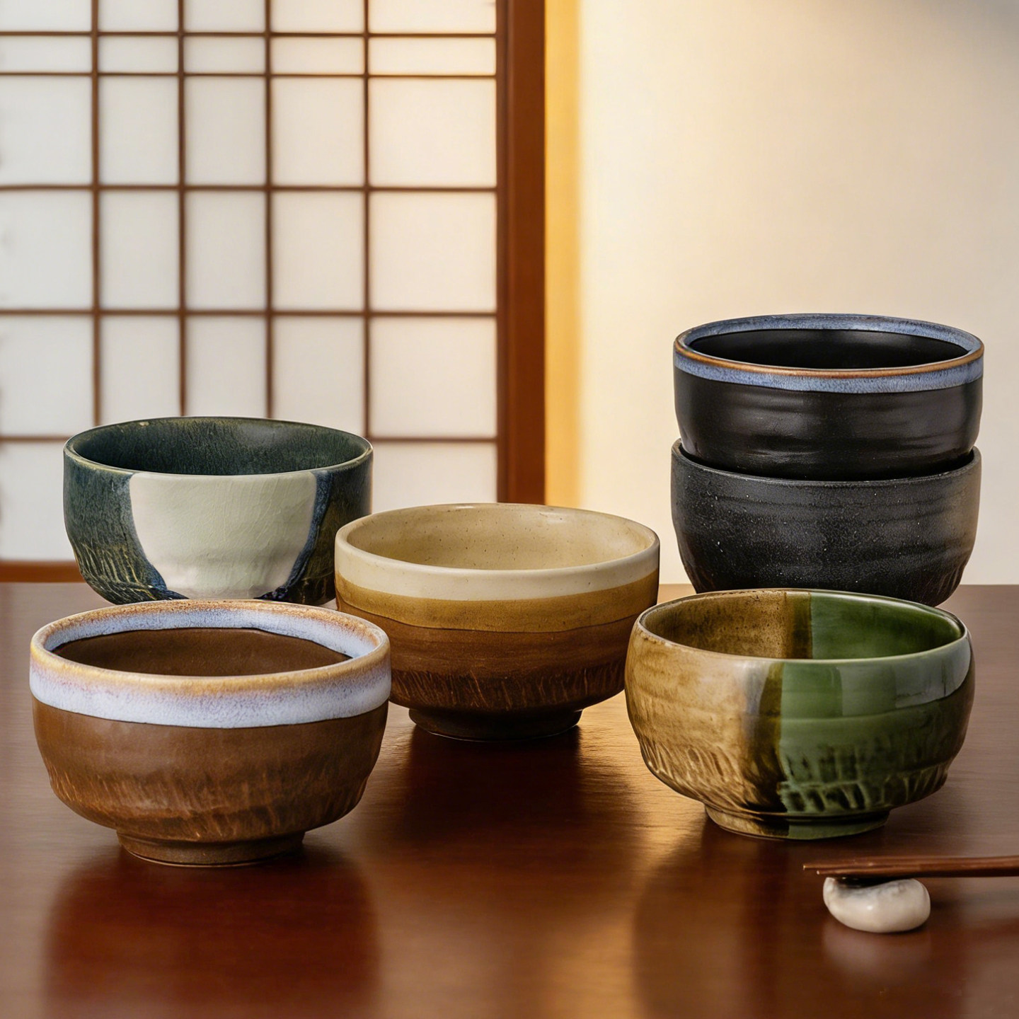 MinoYaki美浓烧 日本进口抹茶碗 小众禅意侘寂风粗陶餐具加厚饭碗