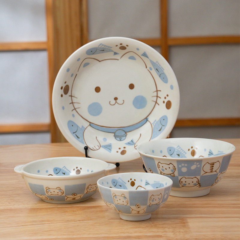 美浓烧日本进口卡通陶瓷釉下餐具