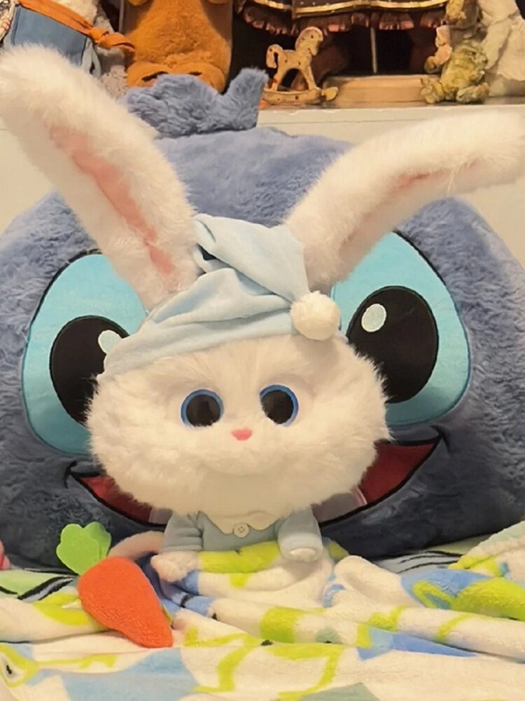 보스 토끼 인형 봉제 인형 애완 동물 인형의  생활 소녀를위한 생일 선물로 공식  귀여운 토끼