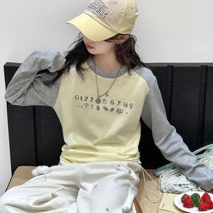 儿童上衣女中大童洋气韩版 女童超好看长袖 T恤春装 2026新款 打底衫