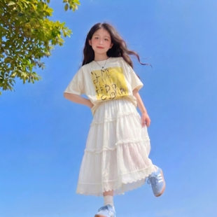 女童夏季套装裙子2026新款初中生超好看薄款夏裙女孩绝美大童女装