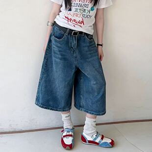 女童裤子夏薄款2026新款青少年女孩时尚穿搭初中生夏季牛仔裤夏装
