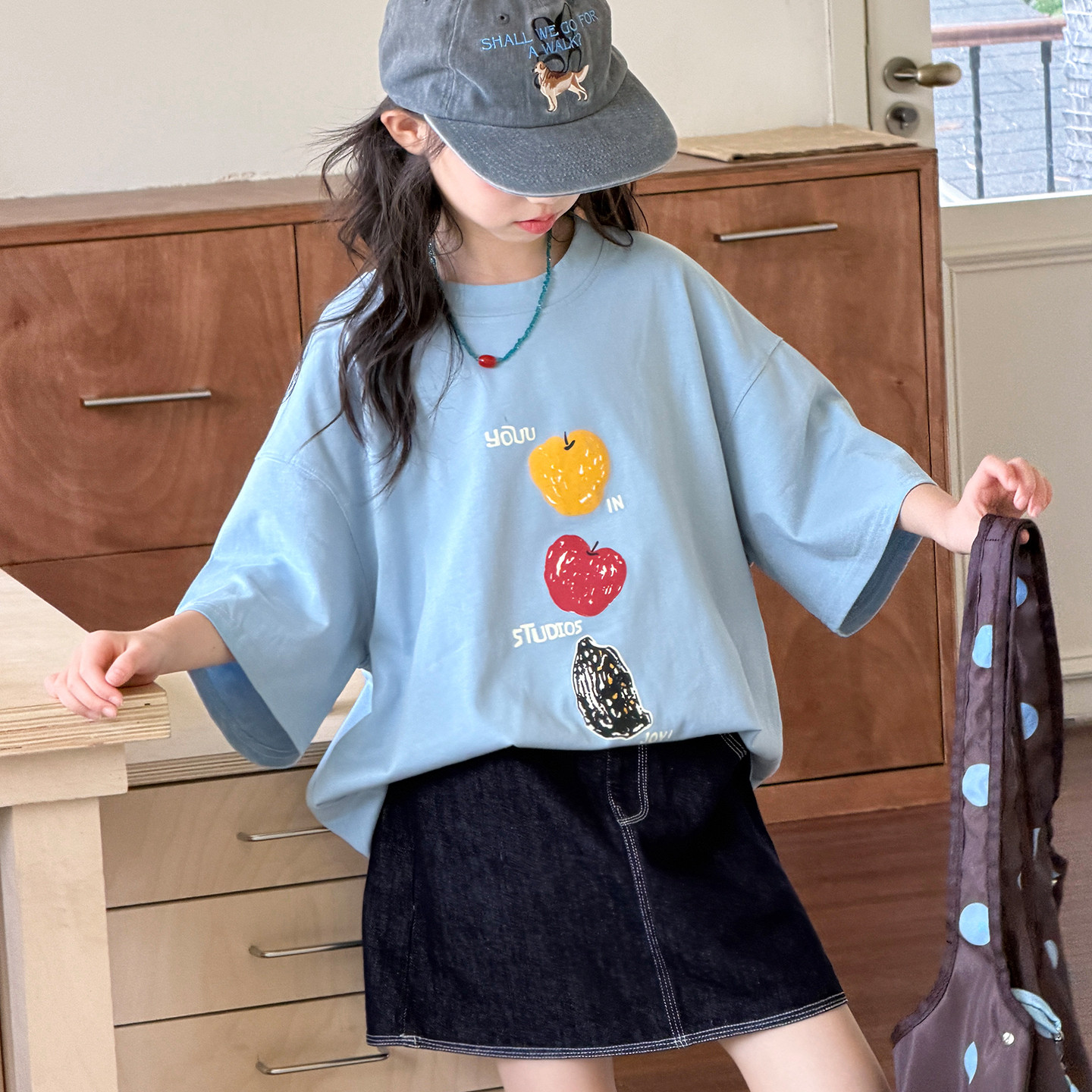 女童短袖T恤初中生超好看半袖2026新款女大童夏上衣女孩独特衣服t图片