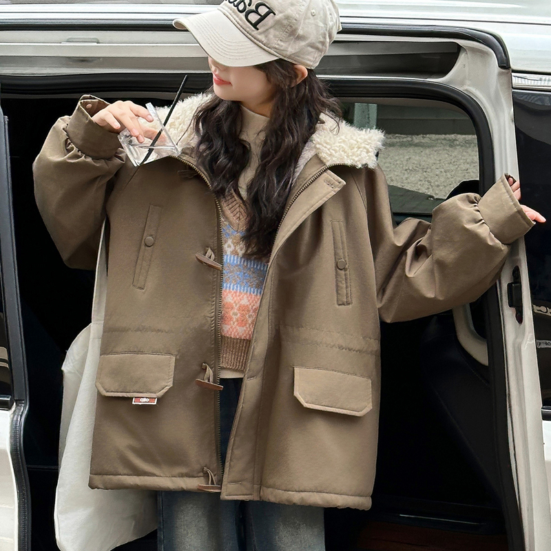 【11/24 10:00AM】牛角扣兔毛外套 八折拍下立减