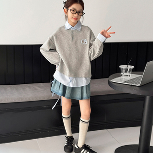 女童韩系高级感穿搭套装2026新款春装女中大童外套儿童洋气春秋款