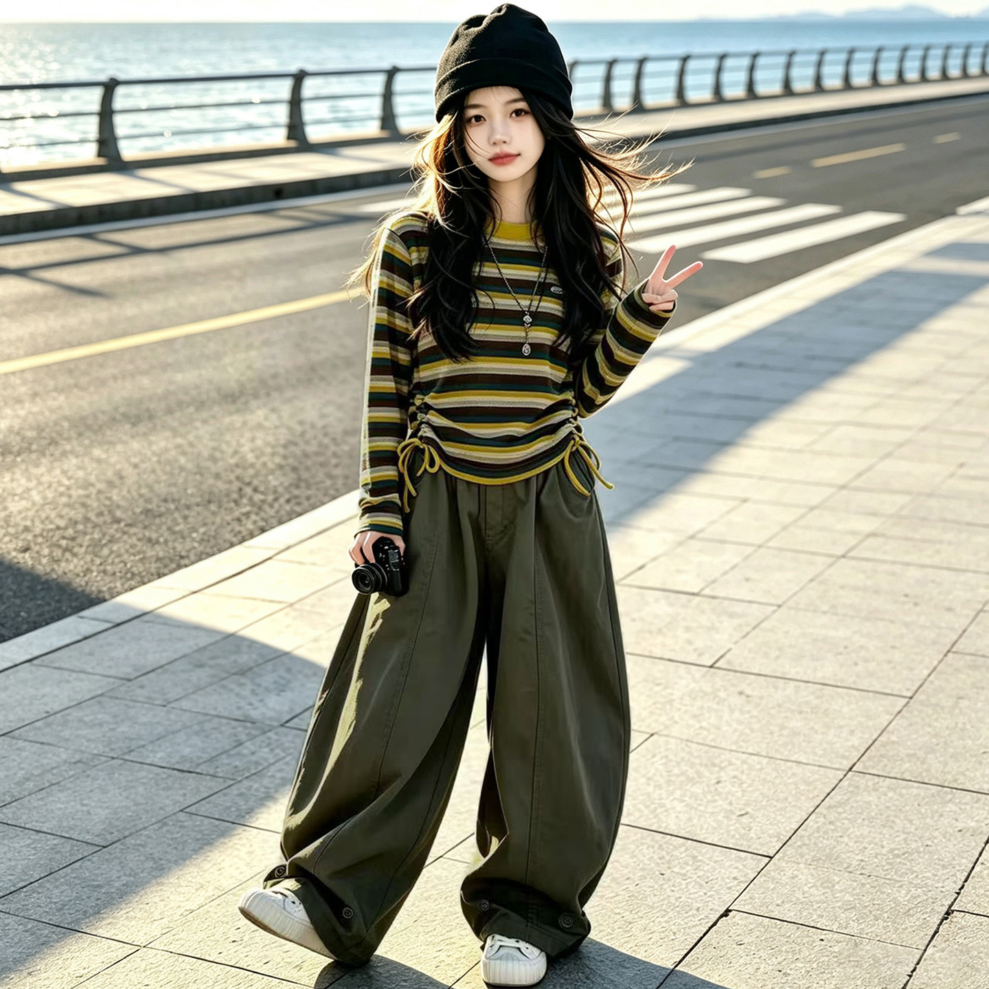 女童套装2026新款秋季又酷又飒的大童女装儿童衣服青少年女孩穿搭图片