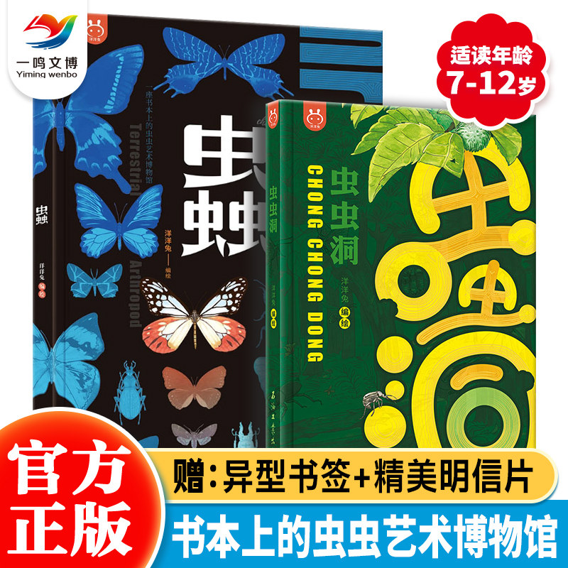 蟲+虫虫洞（全2册）3-6-8岁儿童昆虫识别图鉴科普百科全书 中国昆虫生态大图鉴手册绘图森林昆虫百科图志集虫类科普百科知识点详解