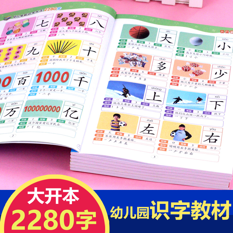 学前2280字全套6册看图识字大王学龄前3-5-6岁幼儿园儿童幼小衔接早教卡片全脑记忆大班升一年级教材宝宝认字书幼儿阅读与识字书籍