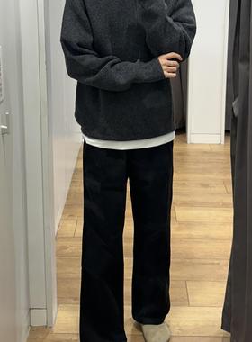 美式复古黑色牛仔裤男高街vibe直筒潮牌百搭简约阔腿长裤cleanfit